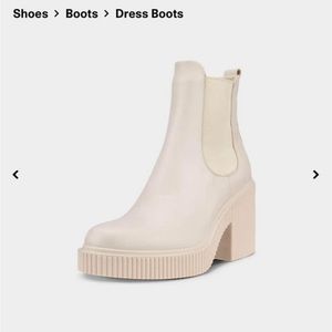 White Leather Chelsea platform boots by ECCO